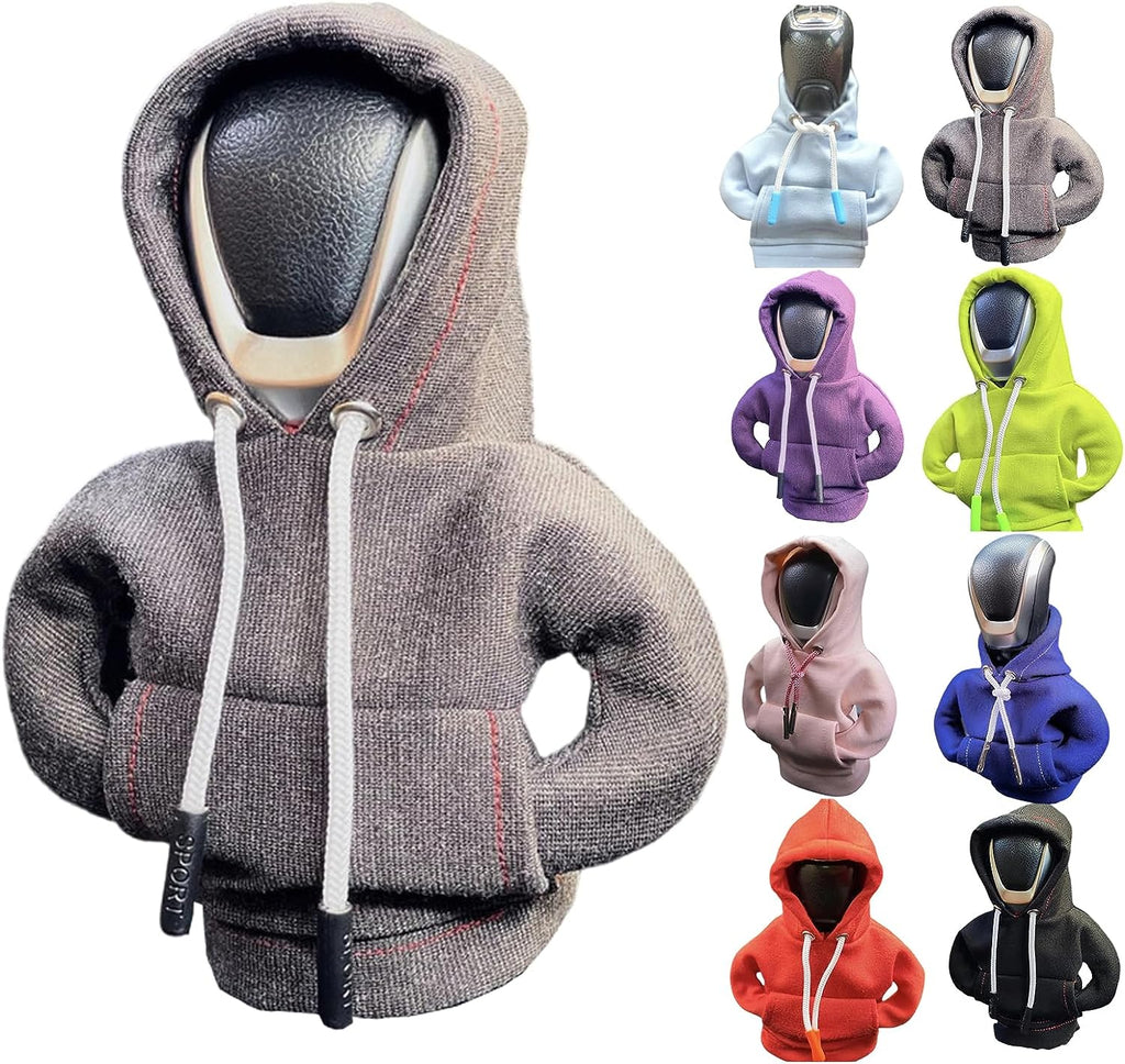 Car Shift Knob Hoodie, Funny Gear Shift Knob Shirt Sweater, Winter Warm Shift Knob Cover Sweater Shirt, Automotive Interior Novelty Accessories Decorations, Universal Fit Knob Cover Gift (Grey)