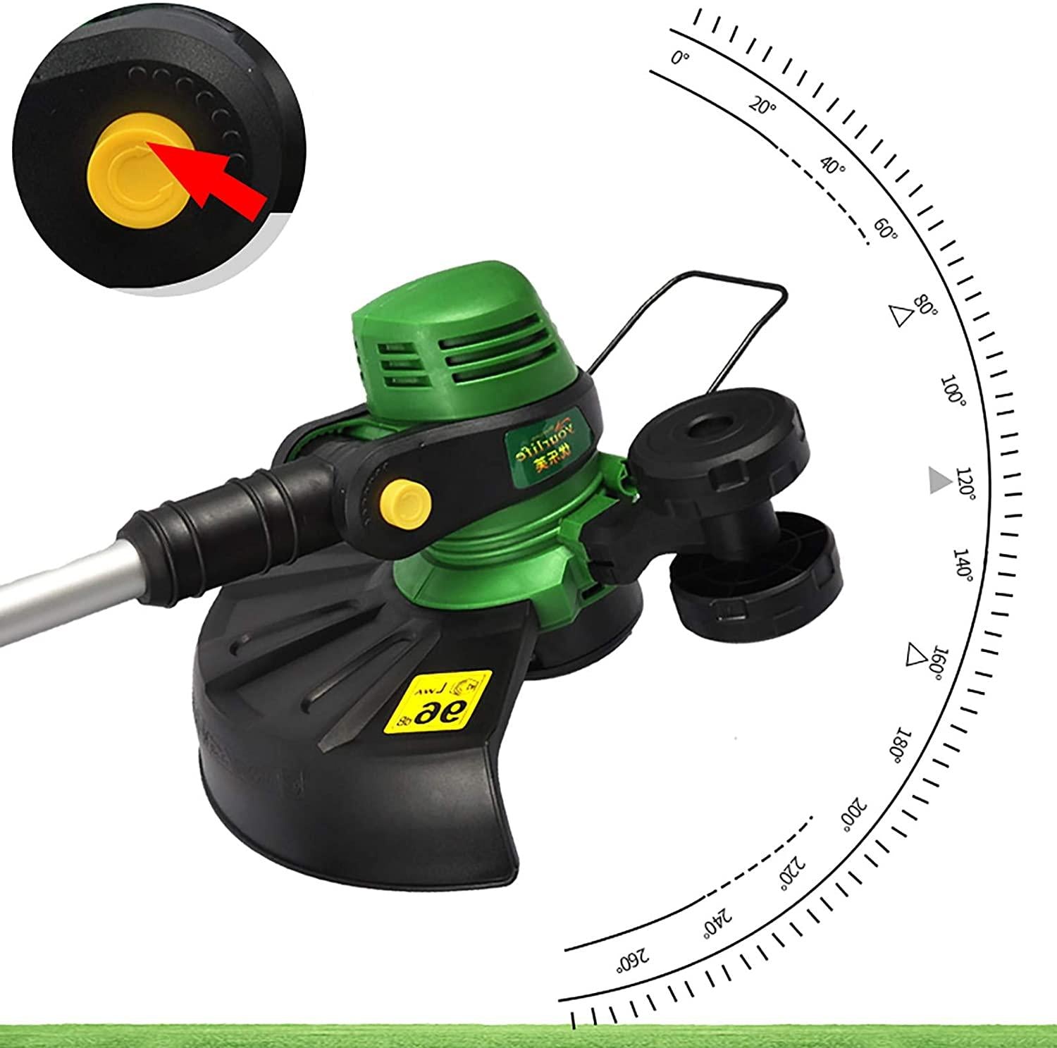 PEIHAN Electric Lawn Mower, 800W Corded Electric Lawnmower, Auxiliary Wheel Lawn Mower,Corded Lawn Mower, Easy Storage, Mowers Outdoor Power Tools, Green