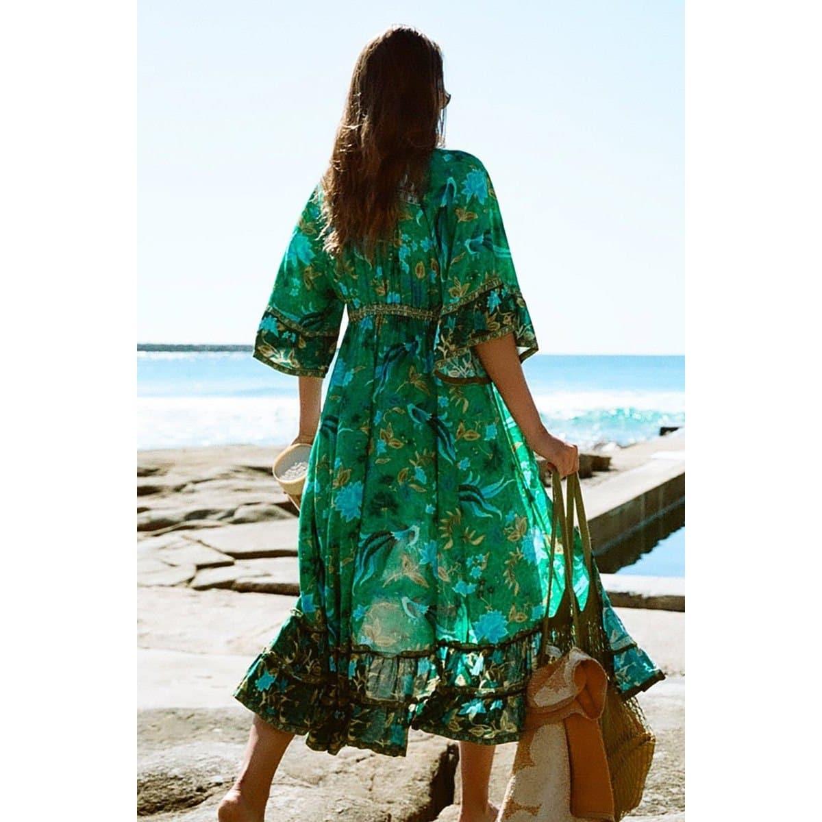 bohemian floral maxi dress