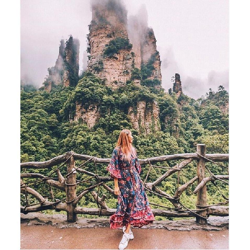 bohemian floral maxi dress