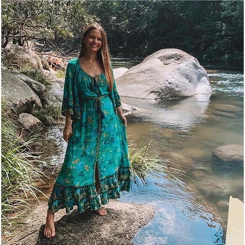 bohemian floral maxi dress