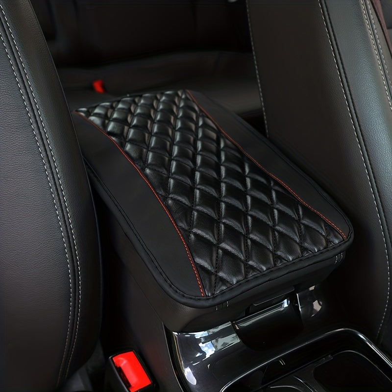 1pc SponAnd PU Leather Armrest Pad Cover Center Console Mat Car Accessories