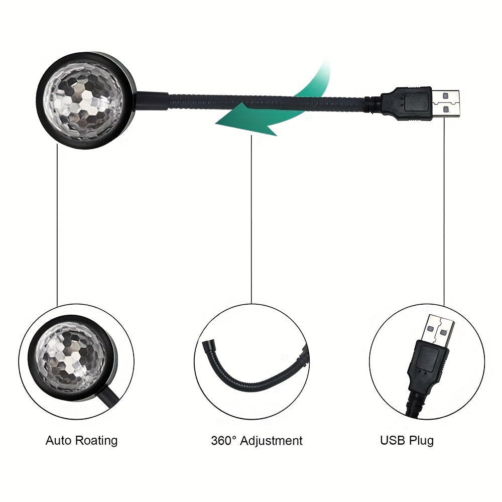 USB Music Rhythm Magic StaEffect Projection Lamp LED Party Disco StaLight Romantic Atmosphere LED Light For Cars Bedrooms Parties