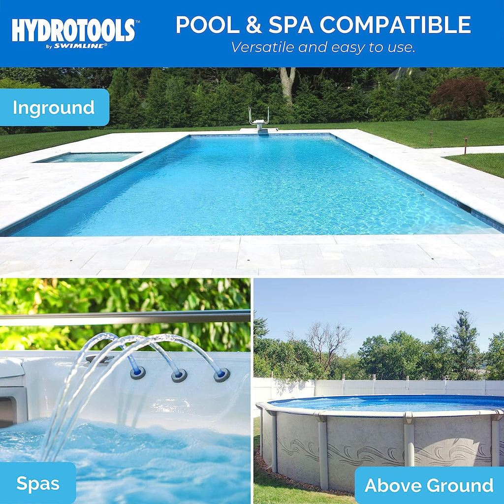HYDROTOOLS BY SWIMLINE 8720 Extra Large Capacity Pool &amp; Spa Chemical Dispenser | Compatible With Bromine &amp; Chlorine Supports 1-3’’ Tablets | Adjustable Control Ring For Customizable Flow Rate