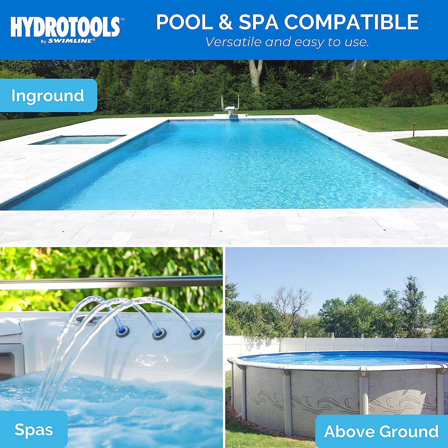 HYDROTOOLS BY SWIMLINE 8720 Extra Large Capacity Pool &amp; Spa Chemical Dispenser | Compatible With Bromine &amp; Chlorine Supports 1-3’’ Tablets | Adjustable Control Ring For Customizable Flow Rate