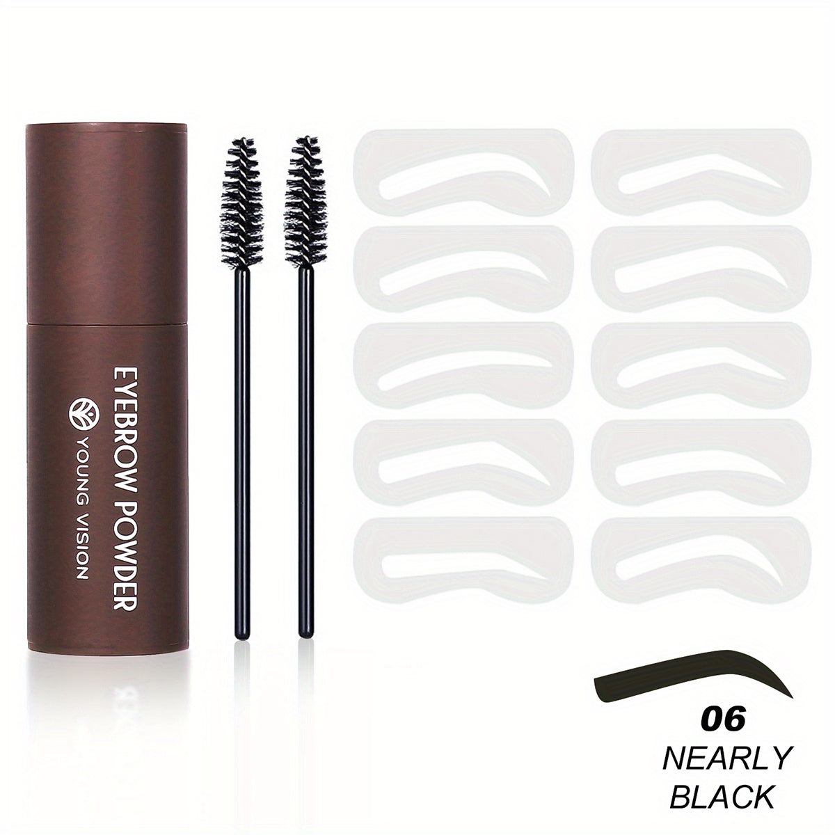 Eyebrow Stamp Stencils Kit, One Step Brows Powder Makeup