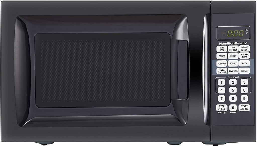 Hamilton Beach 0.7 Cu. Ft. Child-Safe Lockout Feature Black Microwave Oven New