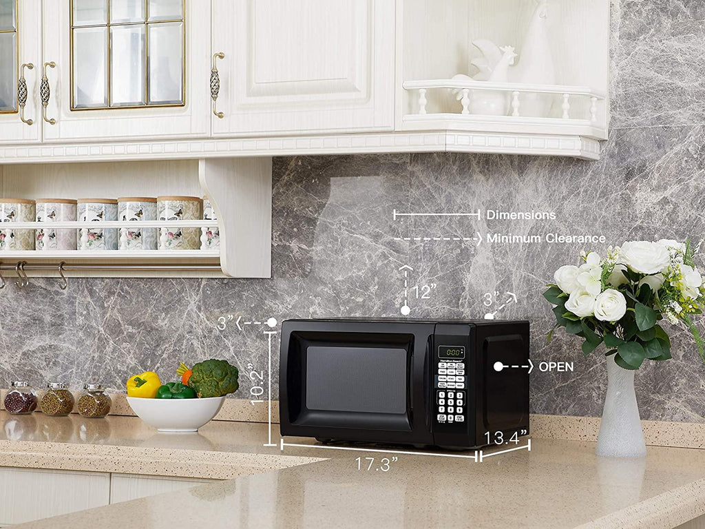 Hamilton Beach 0.7 Cu. Ft. Child-Safe Lockout Feature Black Microwave Oven New