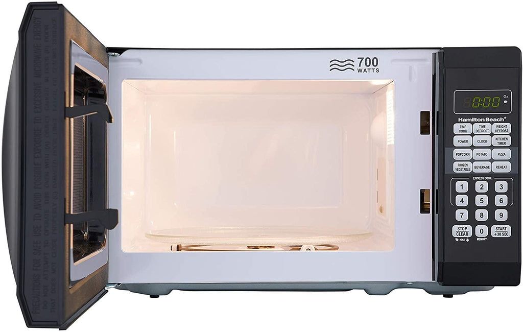 Hamilton Beach 0.7 Cu. Ft. Child-Safe Lockout Feature Black Microwave Oven New