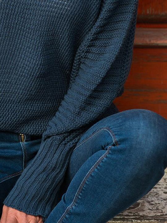 Casual Solid Color Crew Neck Long Sleeves Loose Sweater