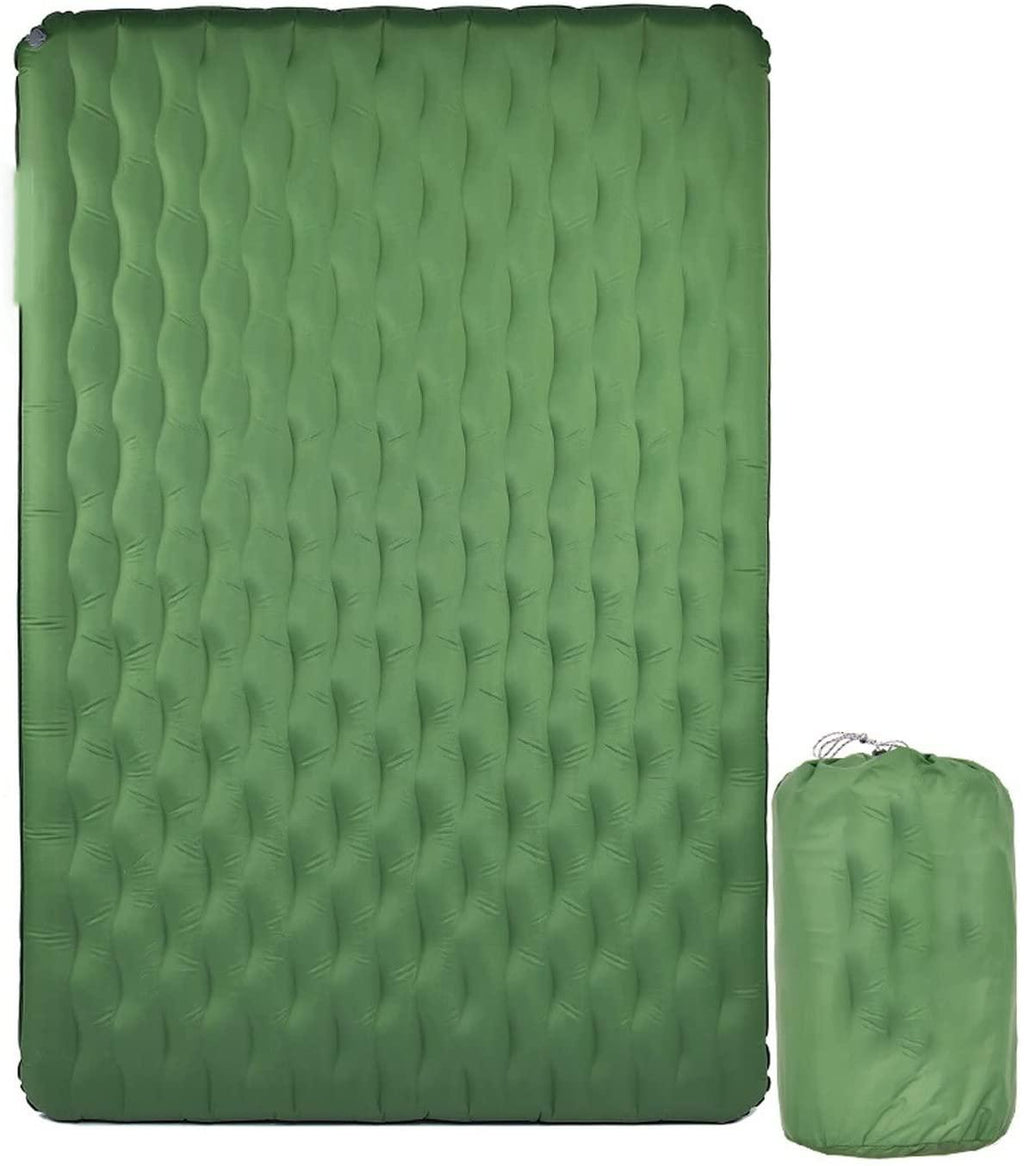 Cffdoi Camping Double Inflatable Mattress Outdoor Sleeping Pad Bed Ultralight Folding Tent Travel Cushion Beach Air Mat.