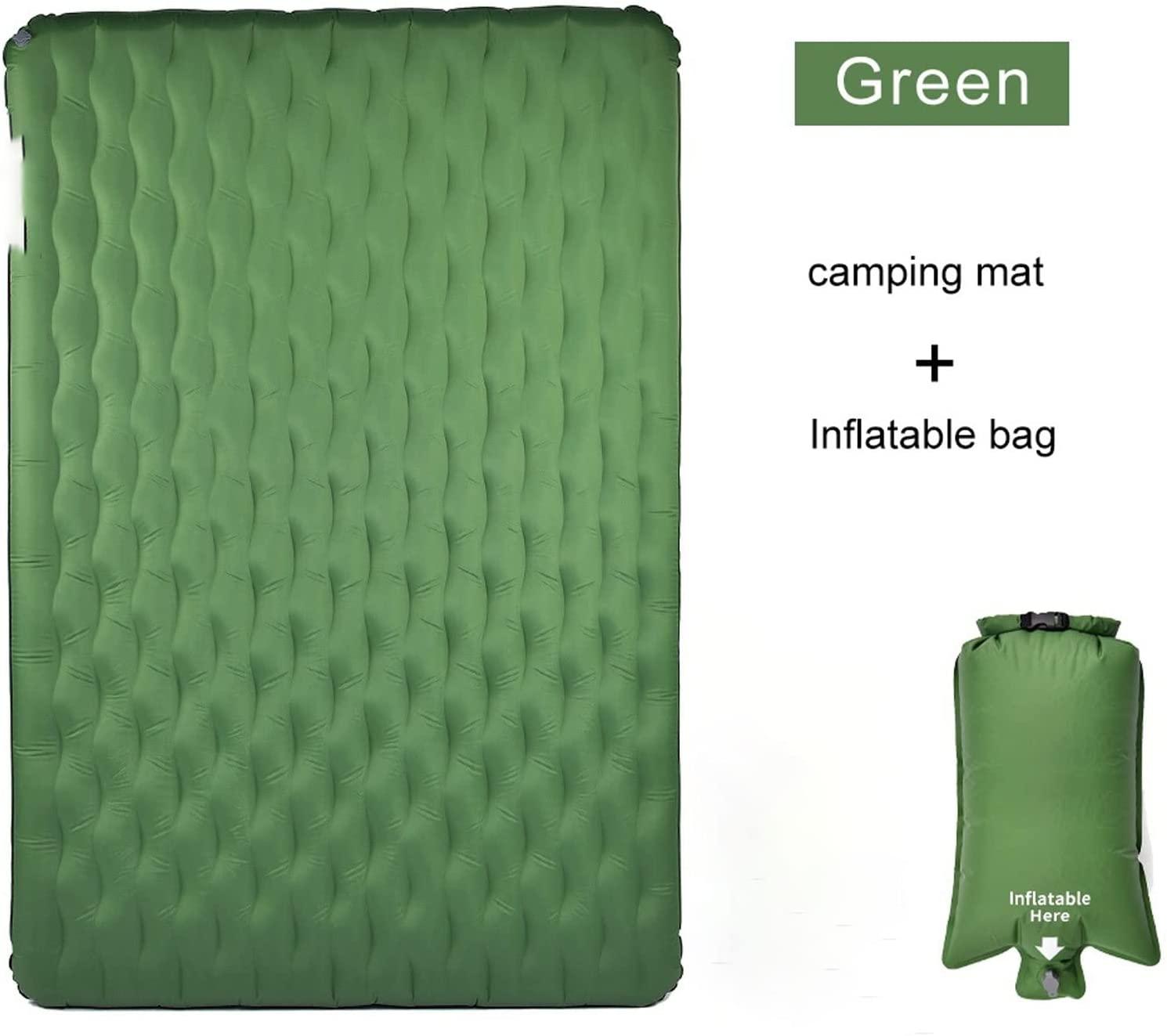 Cffdoi Camping Double Inflatable Mattress Outdoor Sleeping Pad Bed Ultralight Folding Tent Travel Cushion Beach Air Mat.