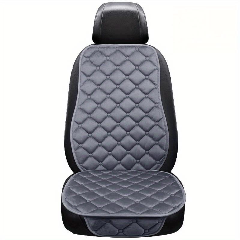 1pc/2pcs Car Seat Cover With Soft Velvet And Plaid Comfortable Memory Foam With Phone StoraBag Back Non-slip Silicone Particle Back Seat Cushion