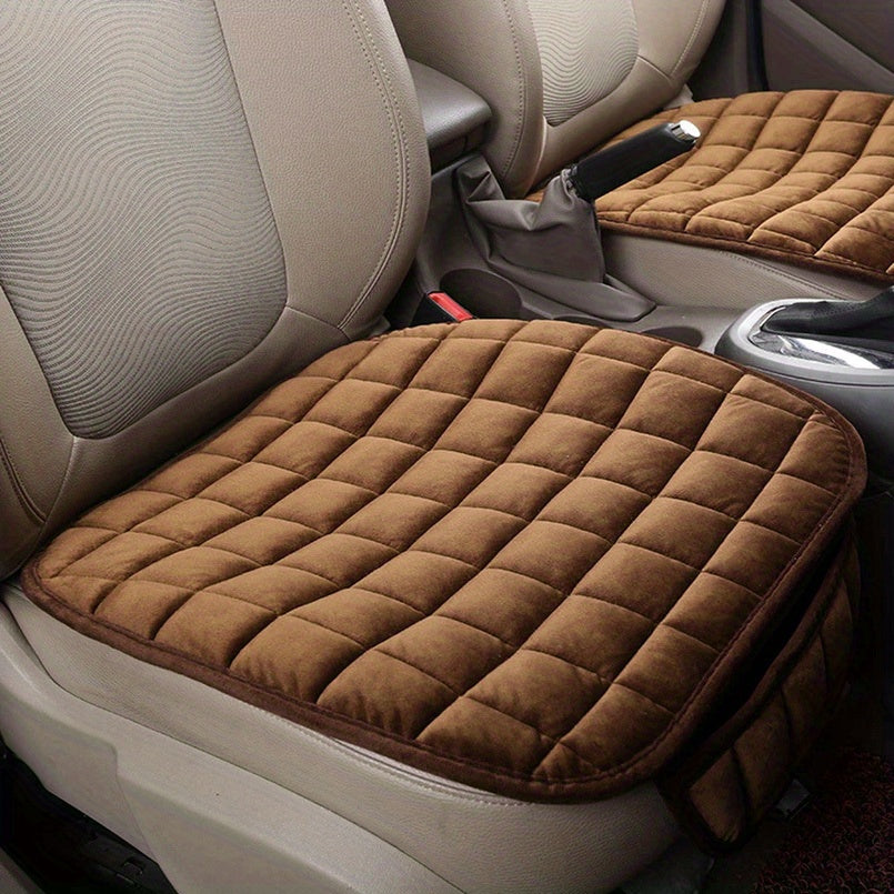 Upgrade Your Car With This Soft And Stylish Plaid Car Seat Cover And Memory Foam Cushion!