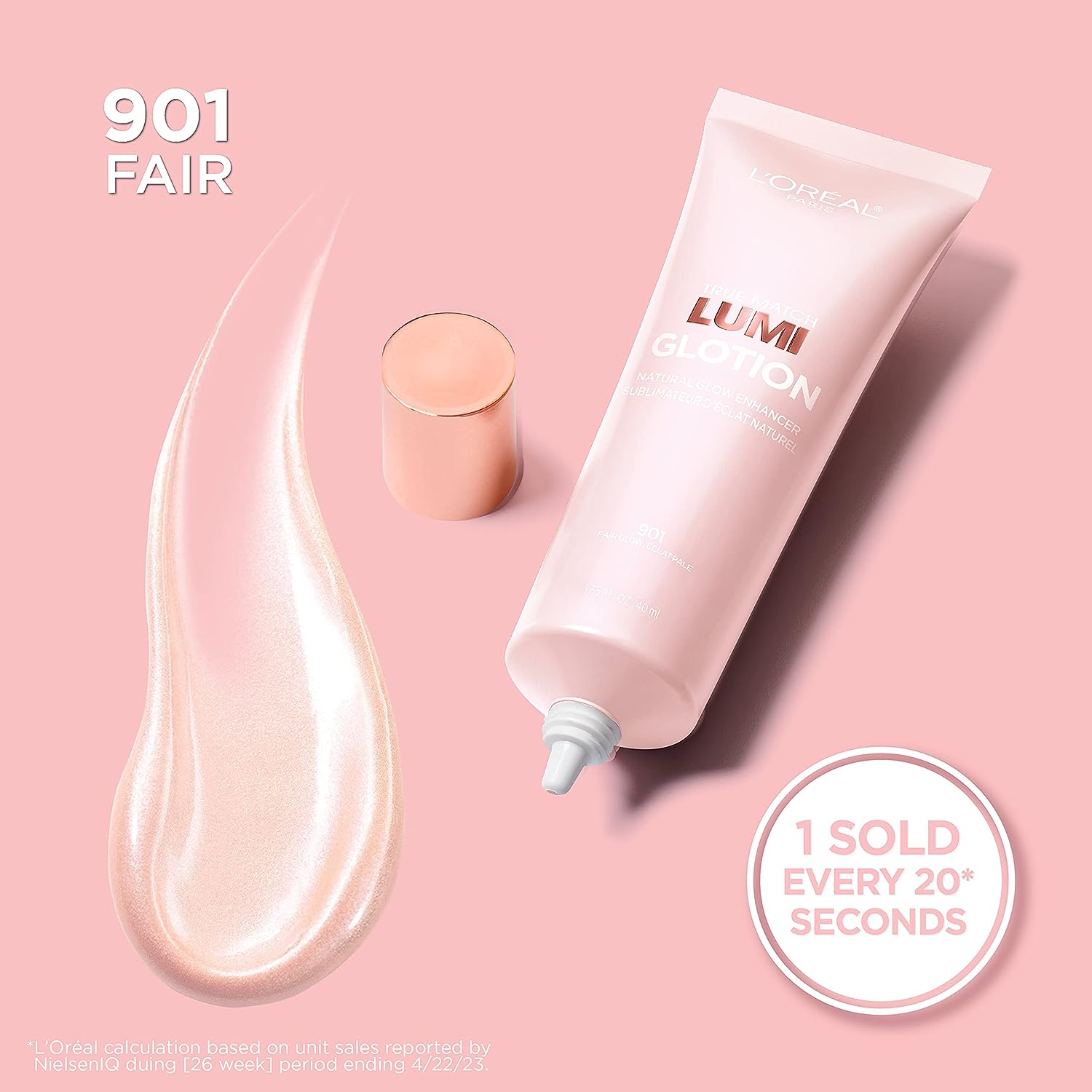 L’Oréal Paris Makeup True Match Lumi Glotion, Natural Glow Enhancer, Illuminator Highlighter Skin Tint, for an All Day Radiant Glow, Fair, 1.35 Ounces