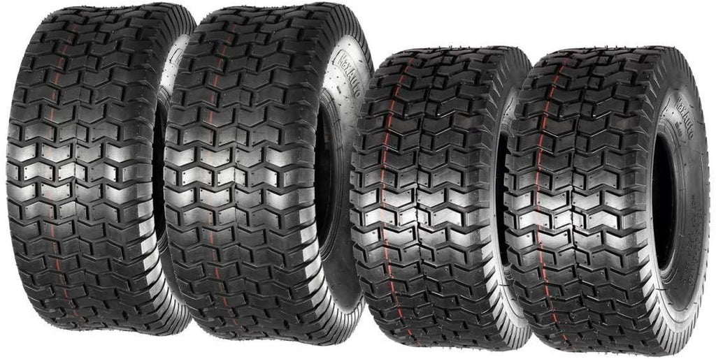 MaxAuto Lawn Mower Turf Tires 15x6-6 Front & 20x8-8 Rear 4PR(2 Front Tires+2 Rear Tires)