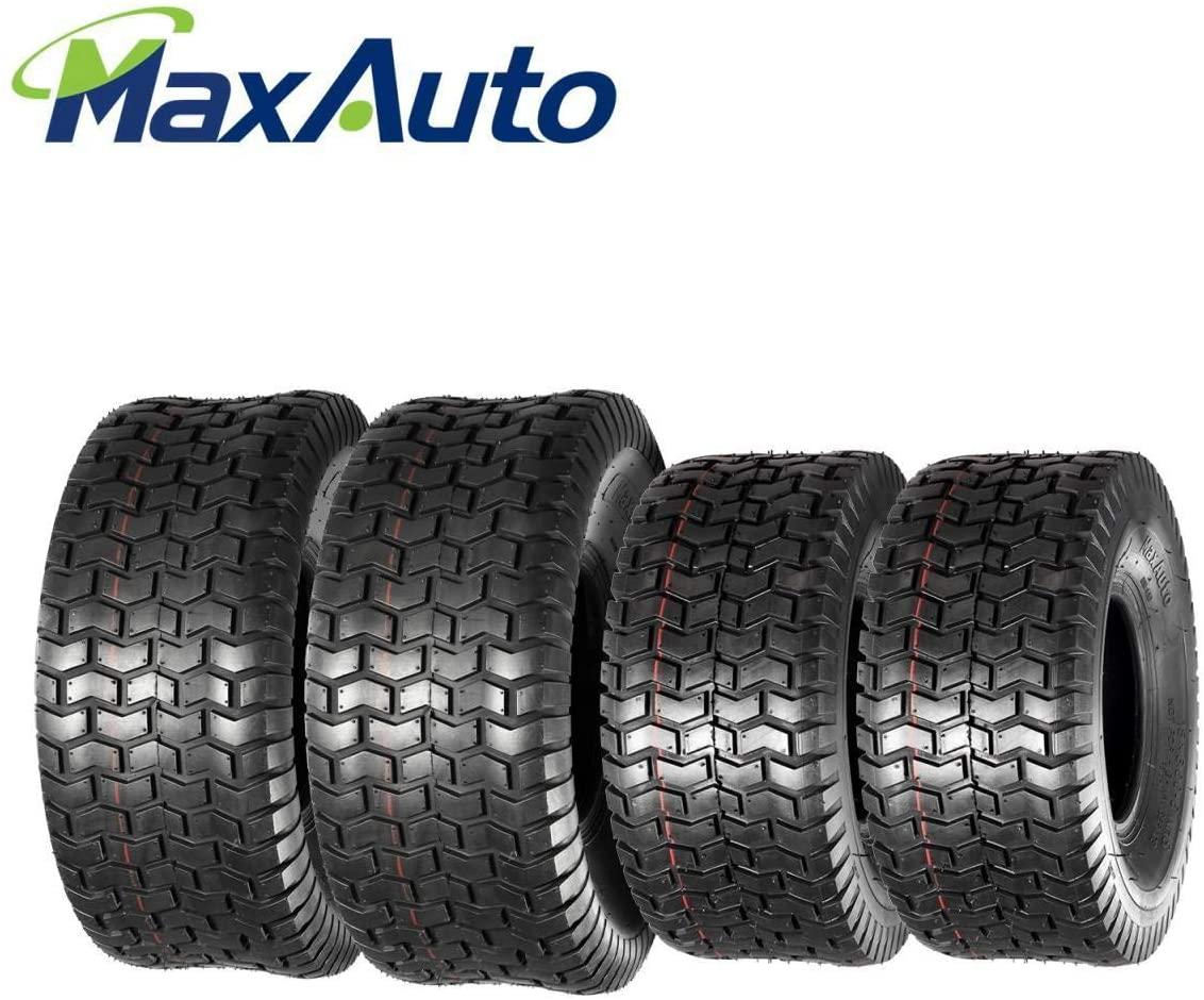 MaxAuto Lawn Mower Turf Tires 15x6-6 Front & 20x8-8 Rear 4PR(2 Front Tires+2 Rear Tires)
