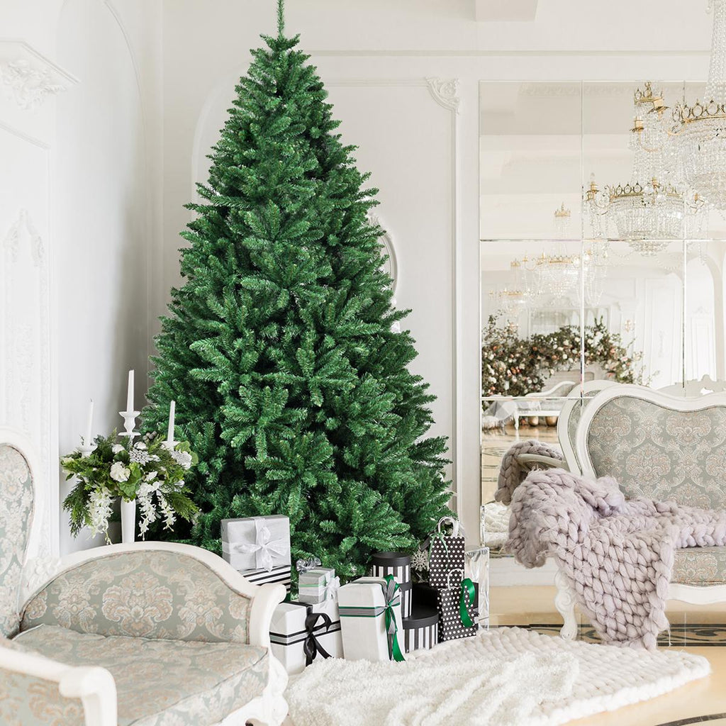 Gymax 7.5 ft Christmas Tree Premium PVC Needles Douglas Full Fir Tree Home Hotels Green