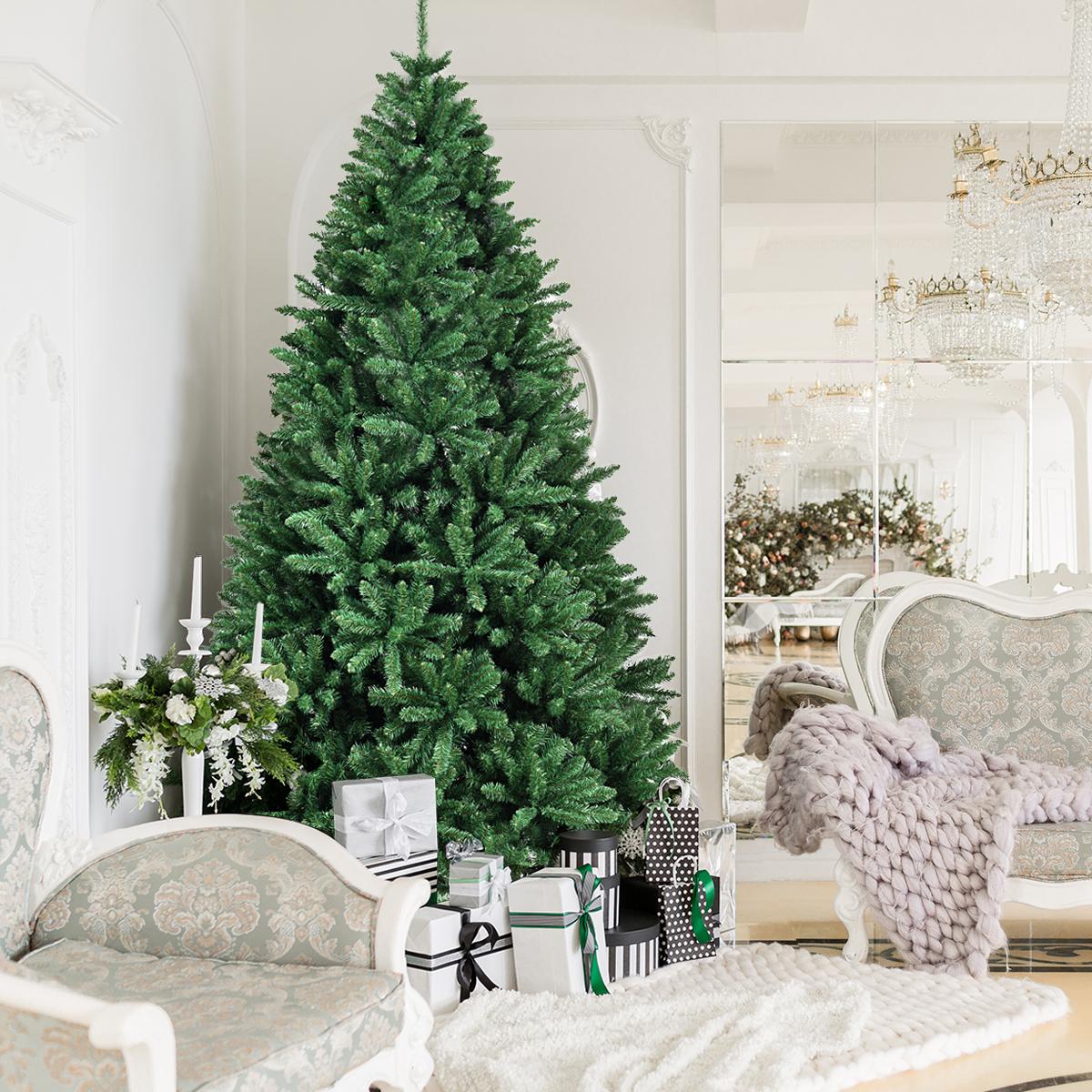 Gymax 7.5 ft Christmas Tree Premium PVC Needles Douglas Full Fir Tree Home Hotels Green
