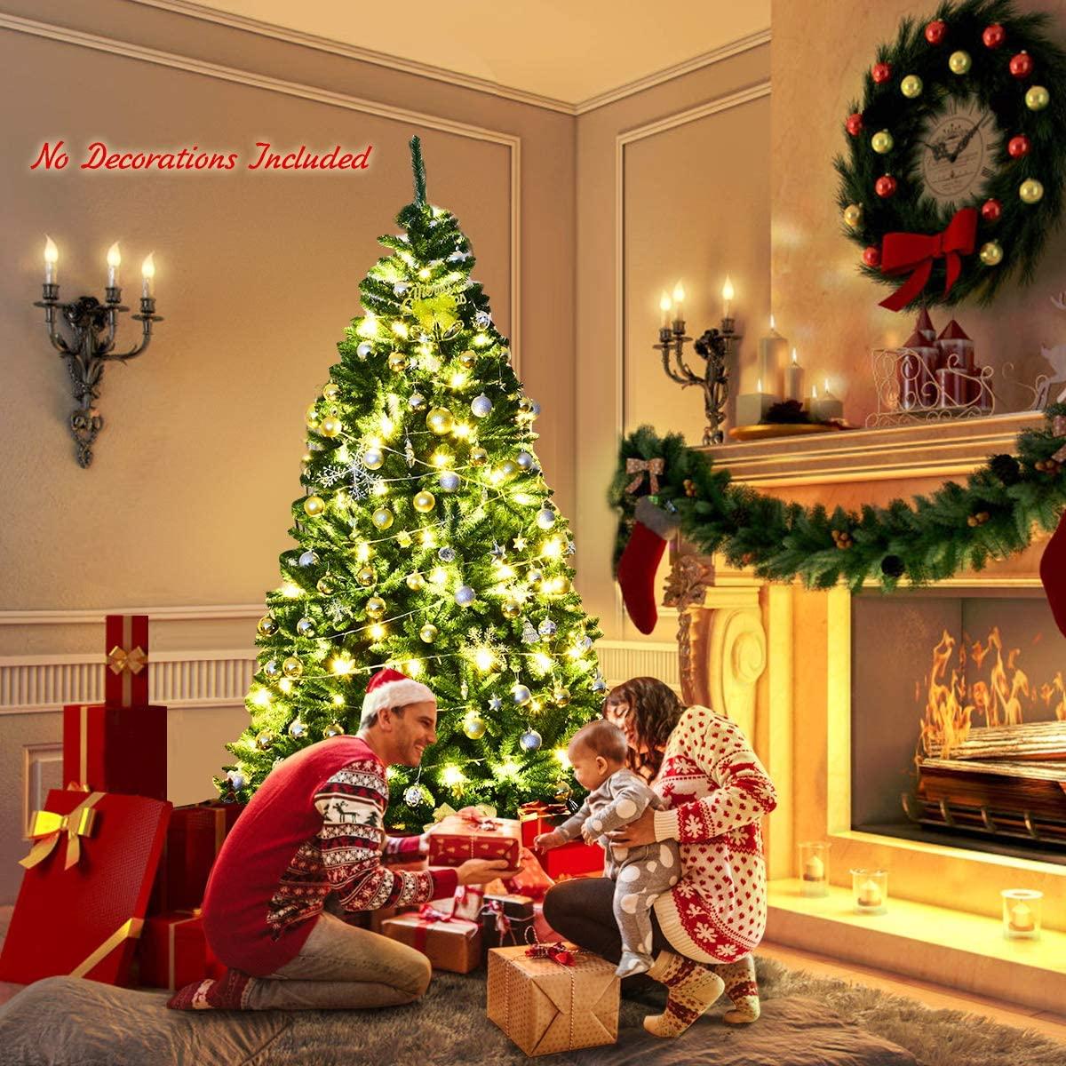 Gymax 7.5 ft Christmas Tree Premium PVC Needles Douglas Full Fir Tree Home Hotels Green