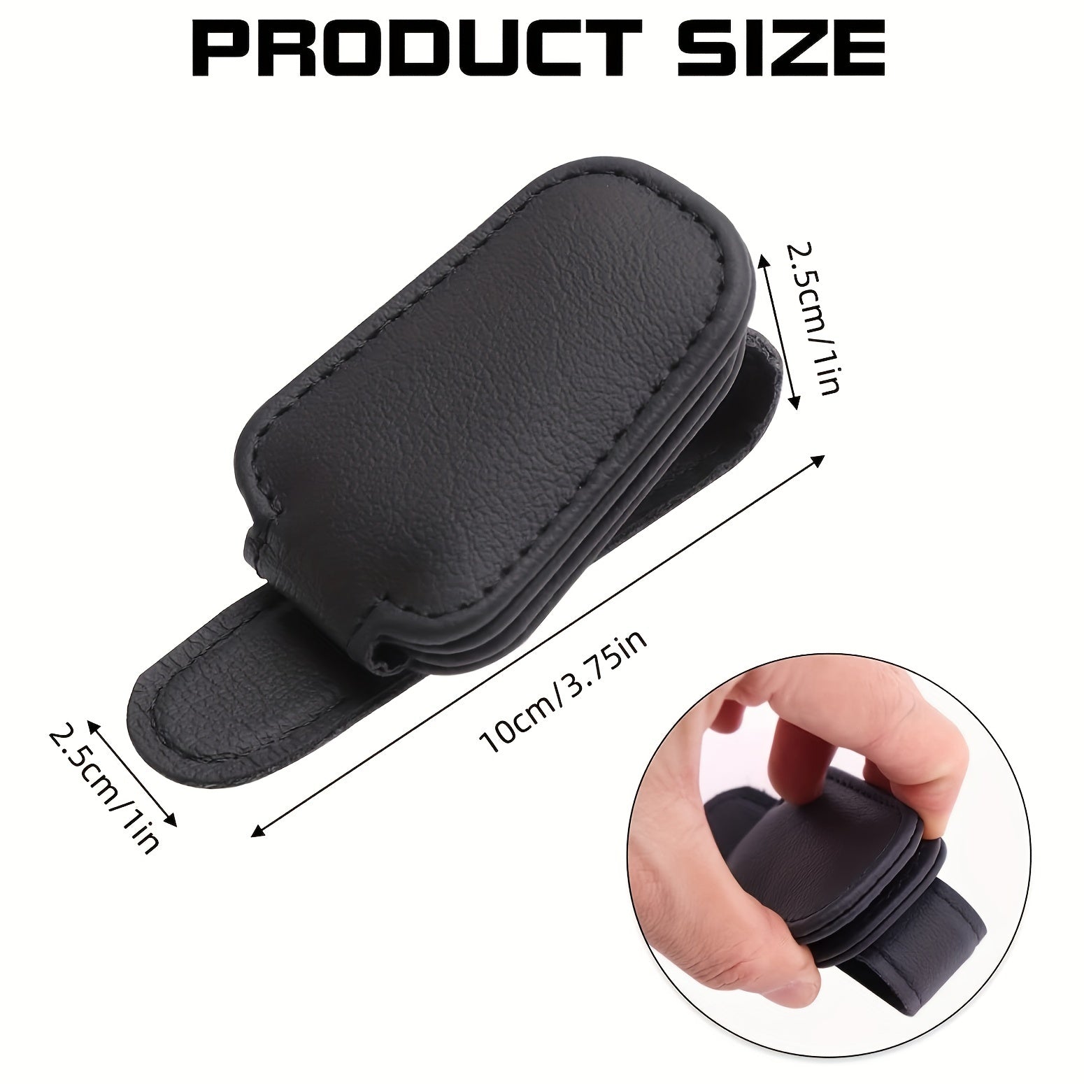 1pc Magnetic PU Leather Car Visor Sunglasses Holder, Sunglasses Holders For Car, Sunglasses Clip For Car Visor, Car Interior Visor Accessories