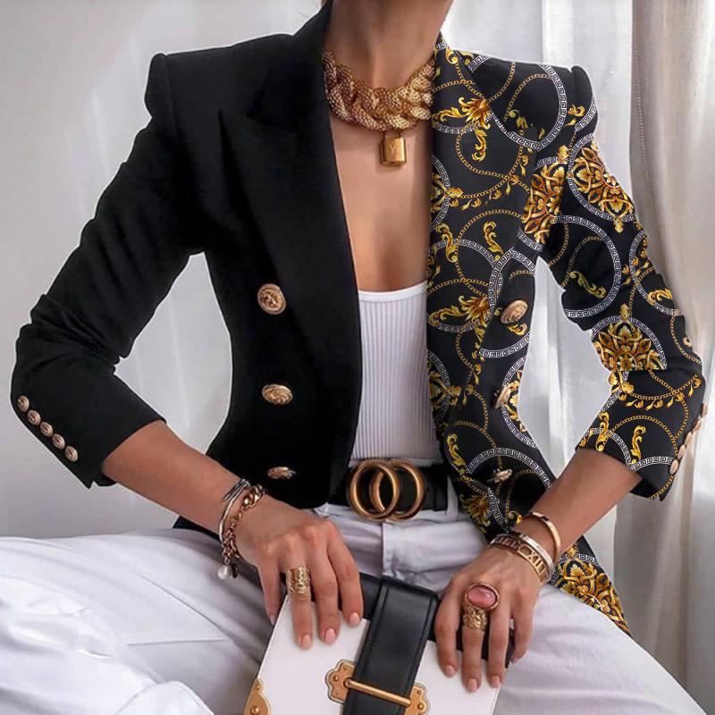 Chain print stitching suit