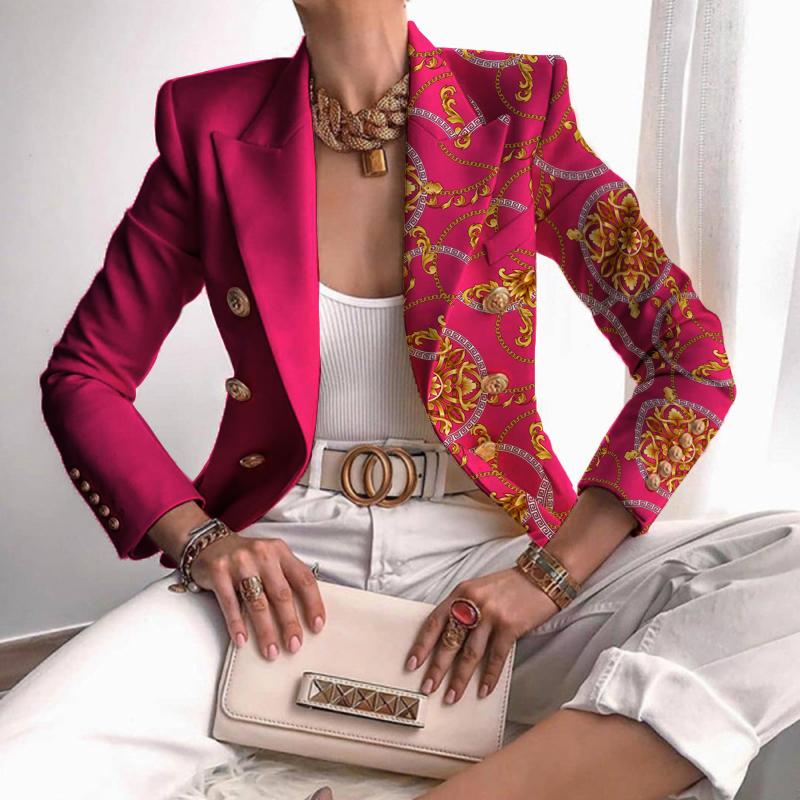 Chain print stitching suit