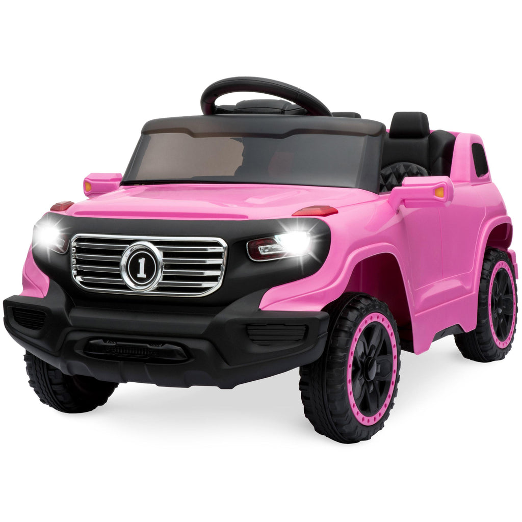 6V Kids Ride On Car Truck w/ Parent Control, 3 Speeds, LED Headlights, MP3 Player, Horn - Pink
