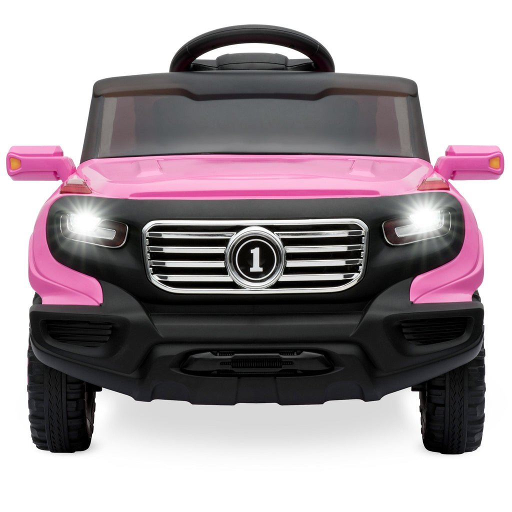 6V Kids Ride On Car Truck w/ Parent Control, 3 Speeds, LED Headlights, MP3 Player, Horn - Pink