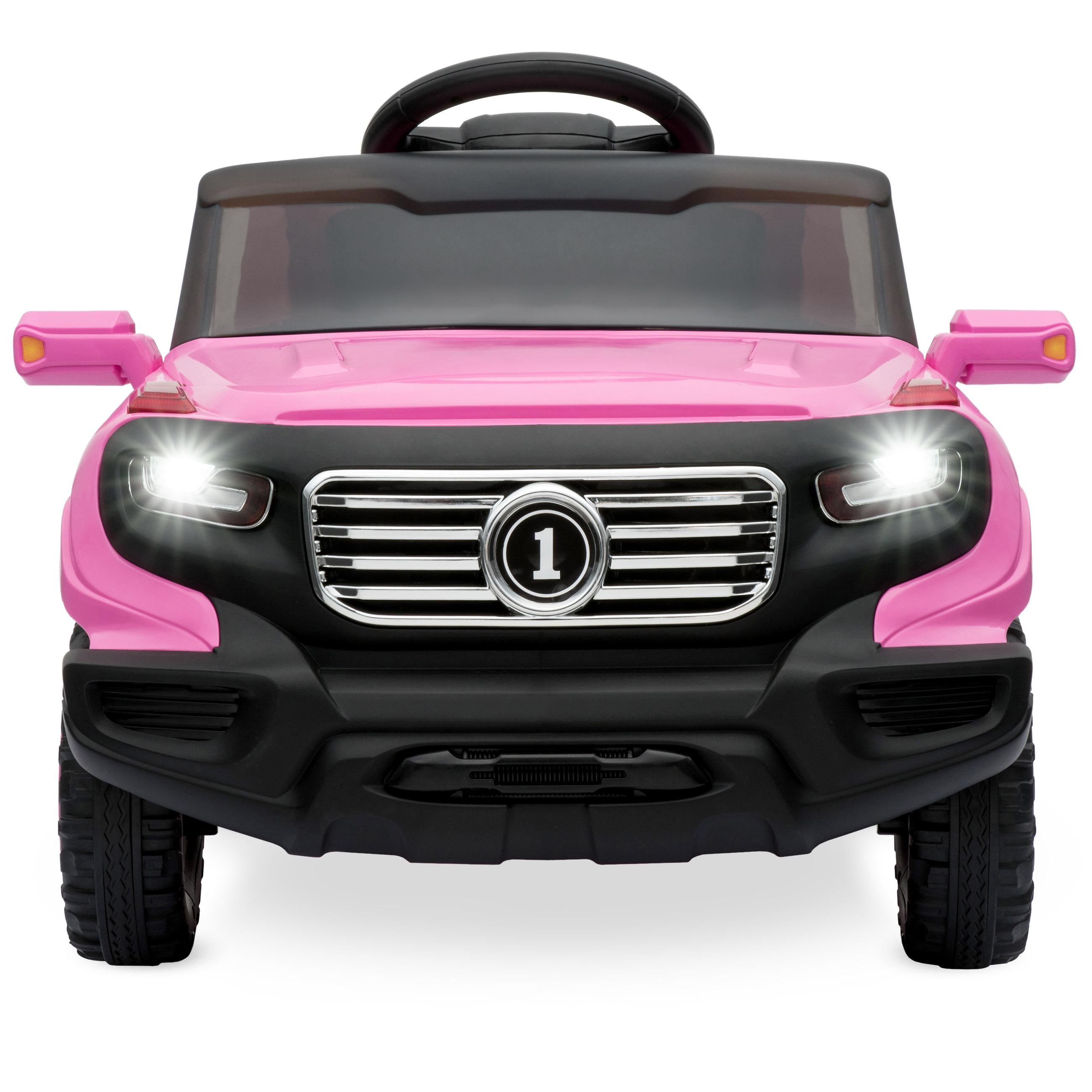 6V Kids Ride On Car Truck w/ Parent Control, 3 Speeds, LED Headlights, MP3 Player, Horn - Pink