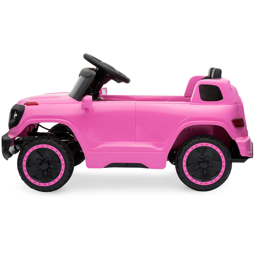 6V Kids Ride On Car Truck w/ Parent Control, 3 Speeds, LED Headlights, MP3 Player, Horn - Pink