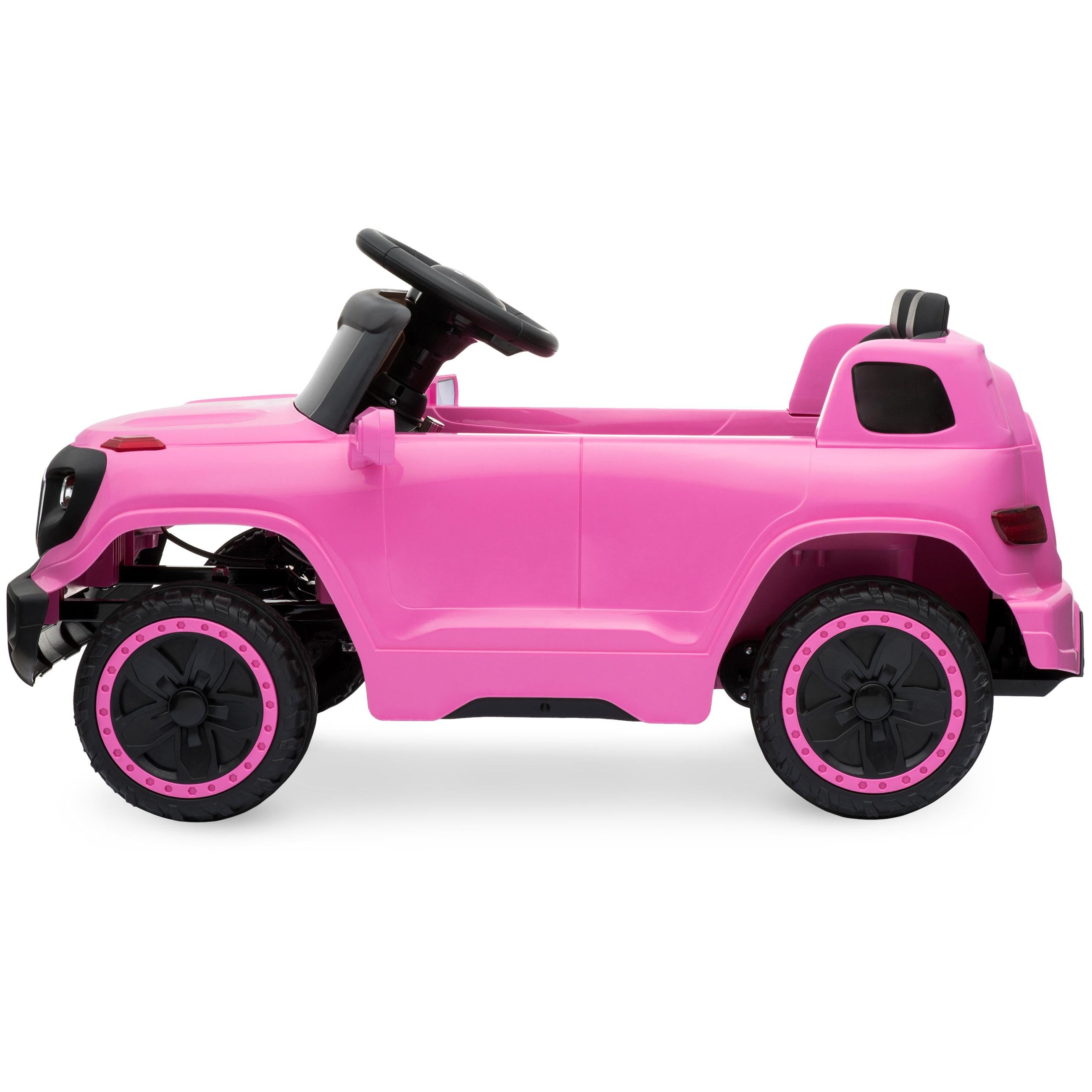 6V Kids Ride On Car Truck w/ Parent Control, 3 Speeds, LED Headlights, MP3 Player, Horn - Pink