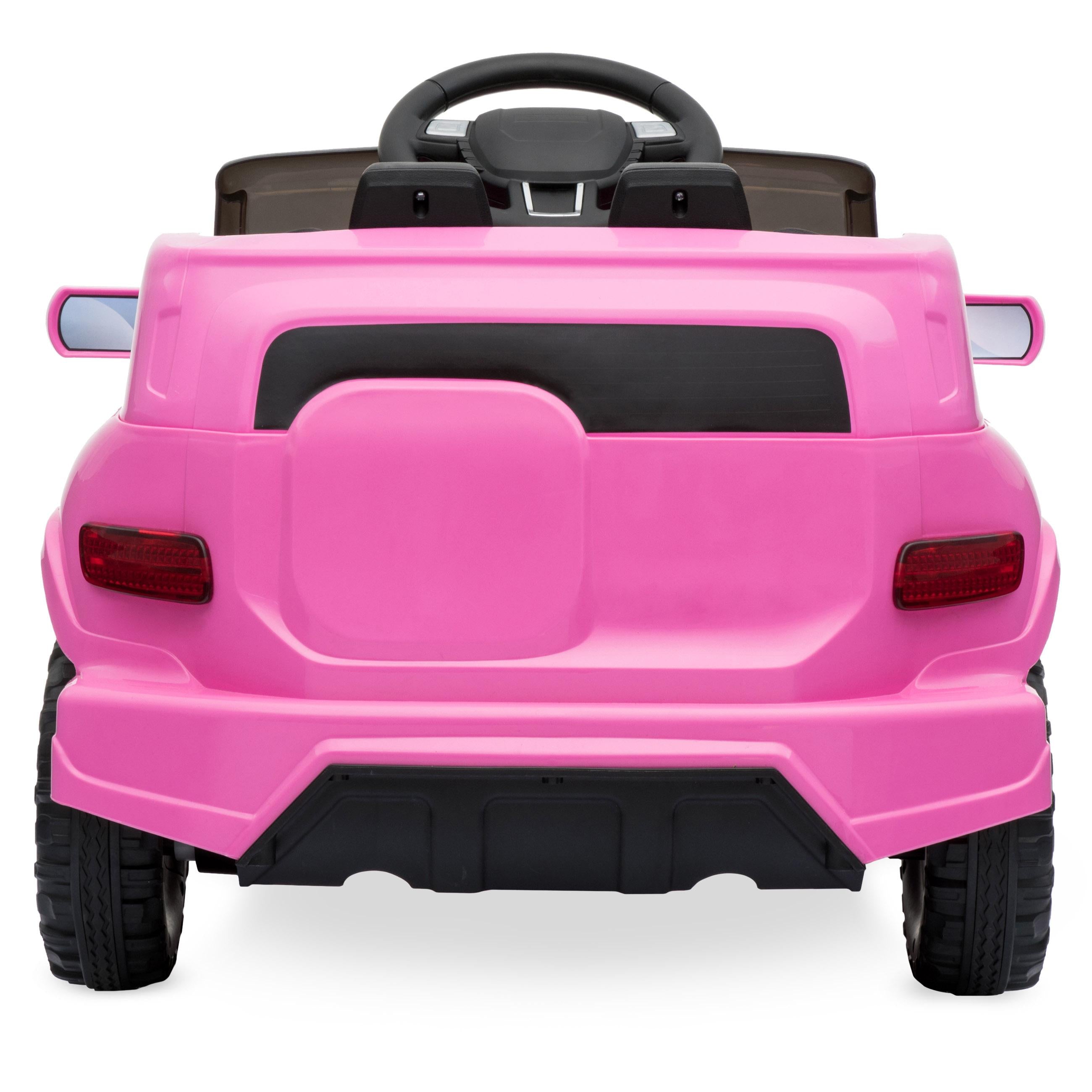 6V Kids Ride On Car Truck w/ Parent Control, 3 Speeds, LED Headlights, MP3 Player, Horn - Pink