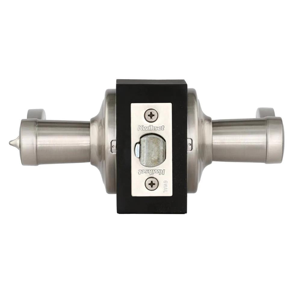 Lido Satin Nickel Exterior Entry Door Lever featuring SmartKey Security