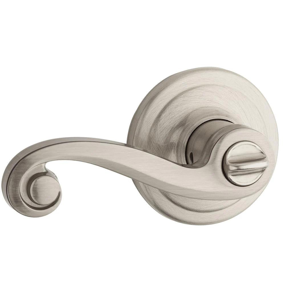 Lido Satin Nickel Exterior Entry Door Lever featuring SmartKey Security