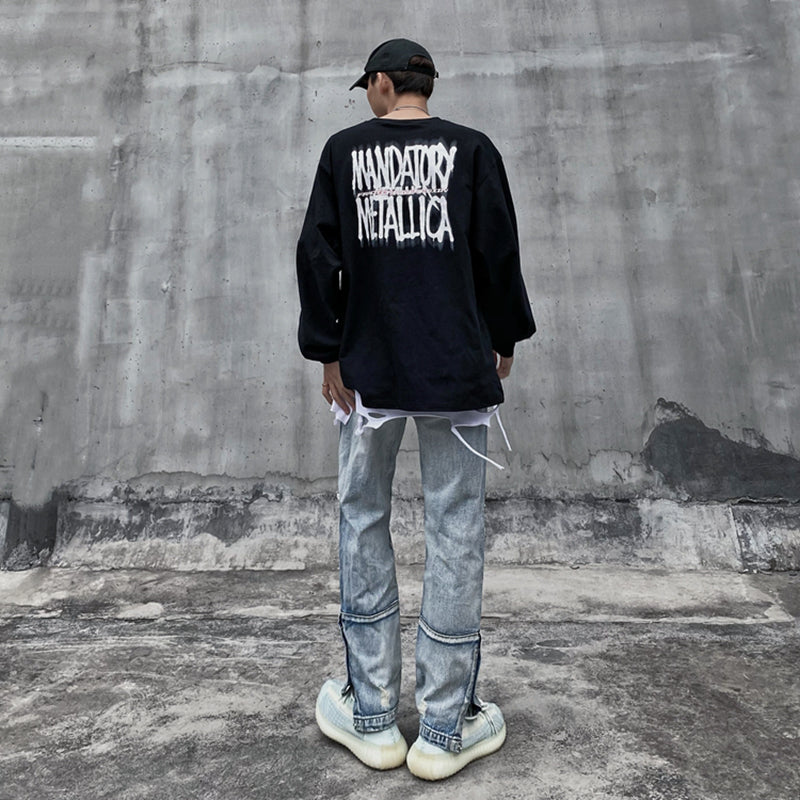 high street vintage washed knee ripped jeans