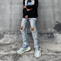 high street vintage washed knee ripped jeans