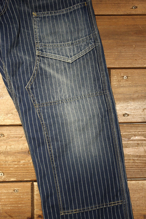 1920-1930s indigo wabash striped retro pants