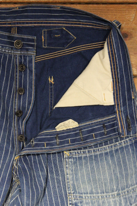 1920-1930s indigo wabash striped retro pants