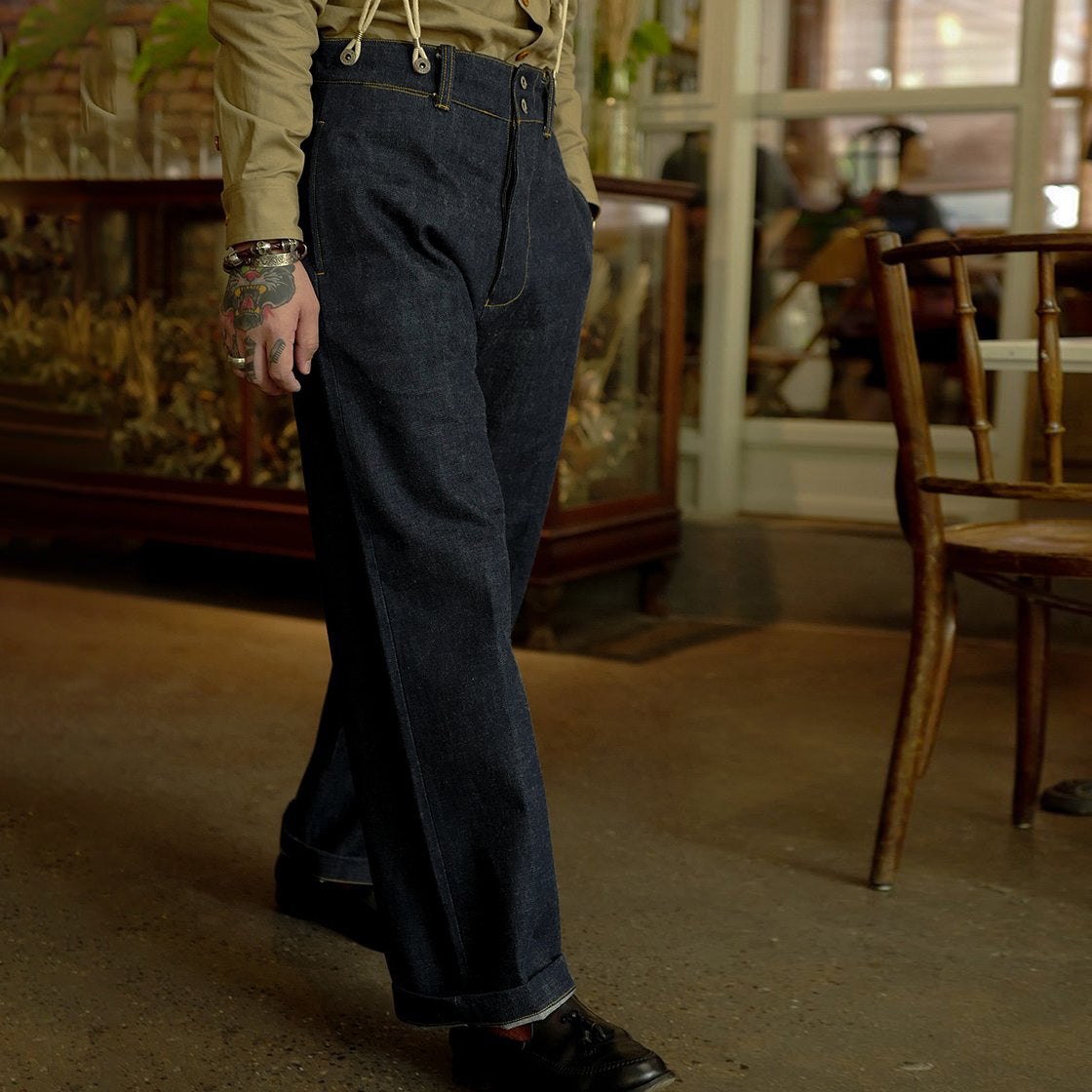 1930s fishtail jeans