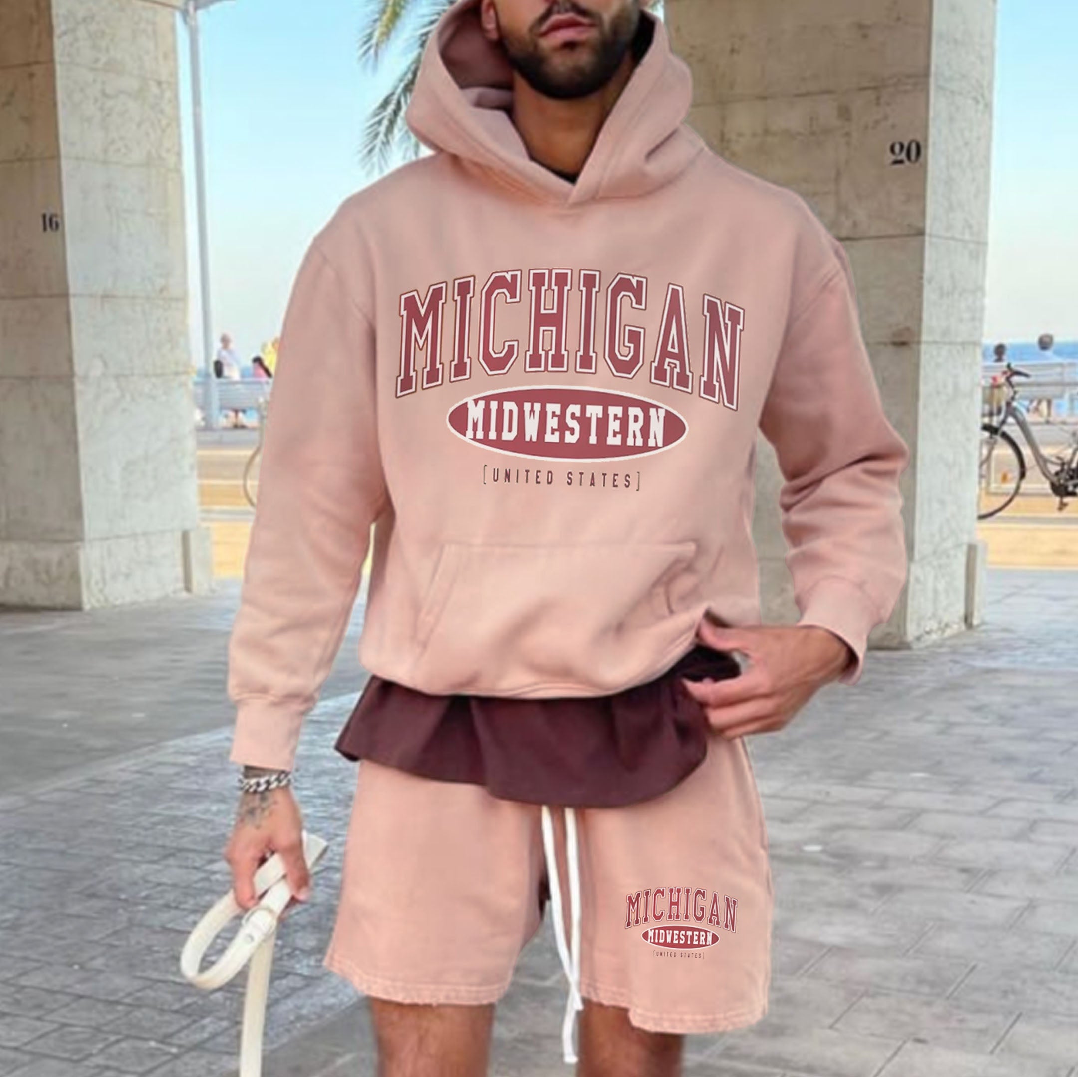 retro men's michigan short sweatpants