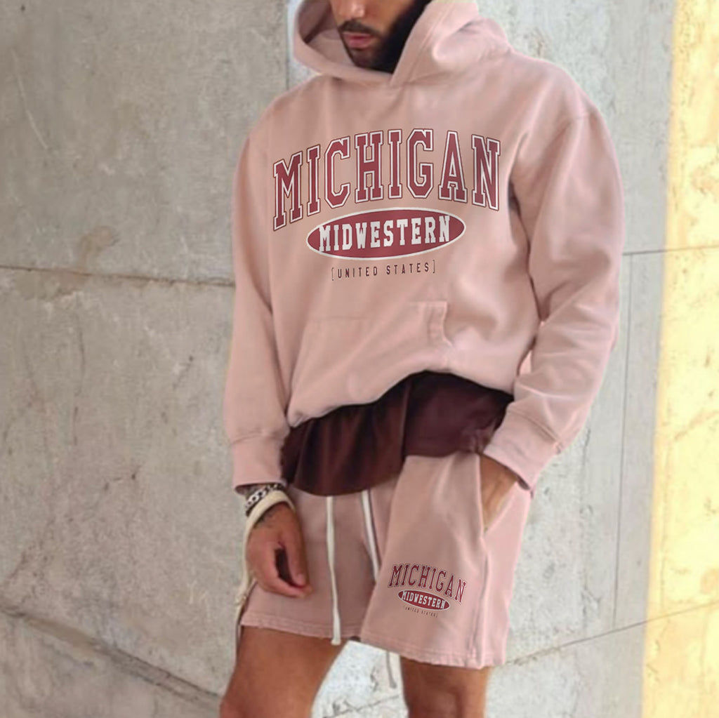 retro men's michigan short sweatpants