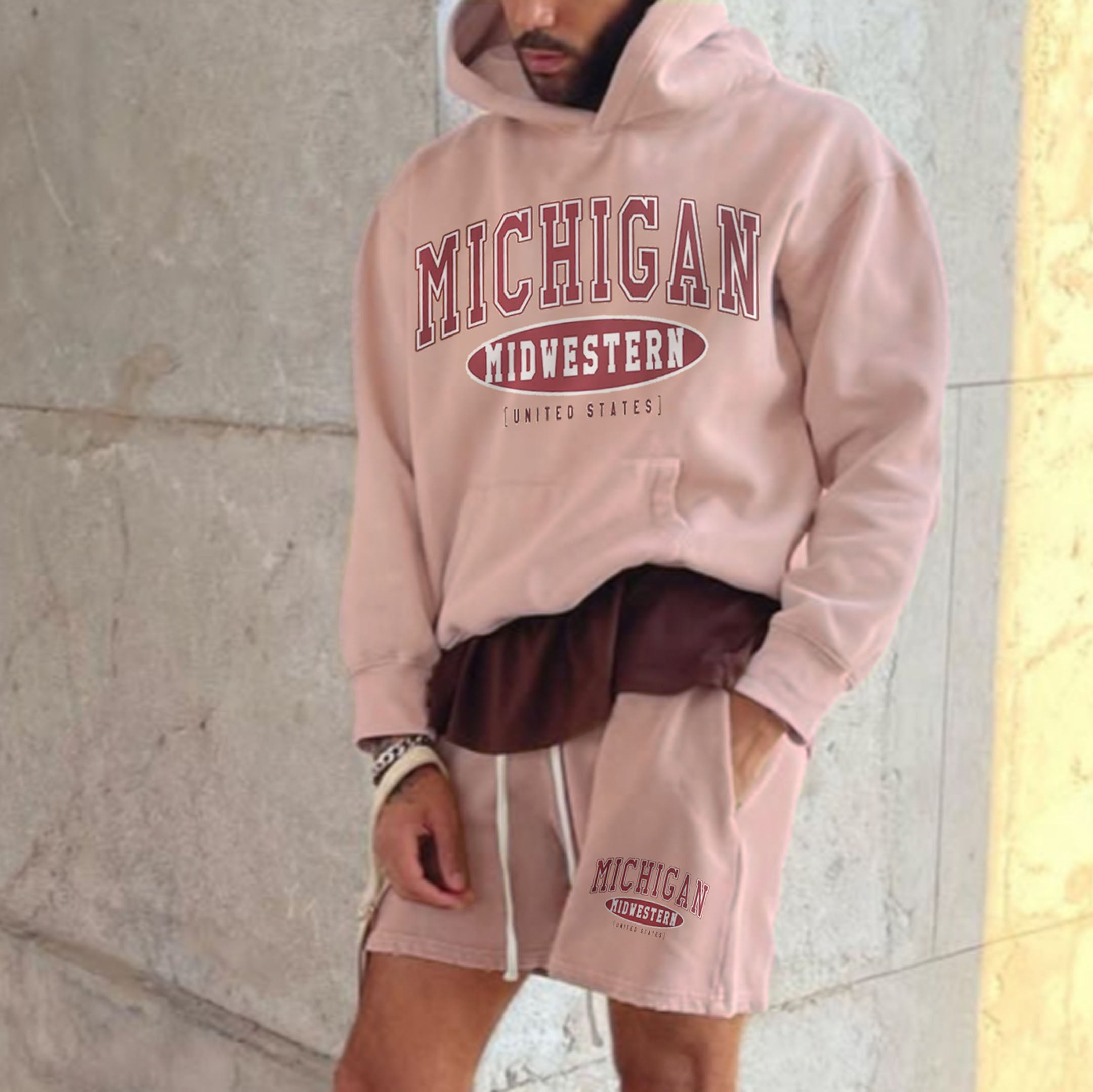 retro men's michigan short sweatpants