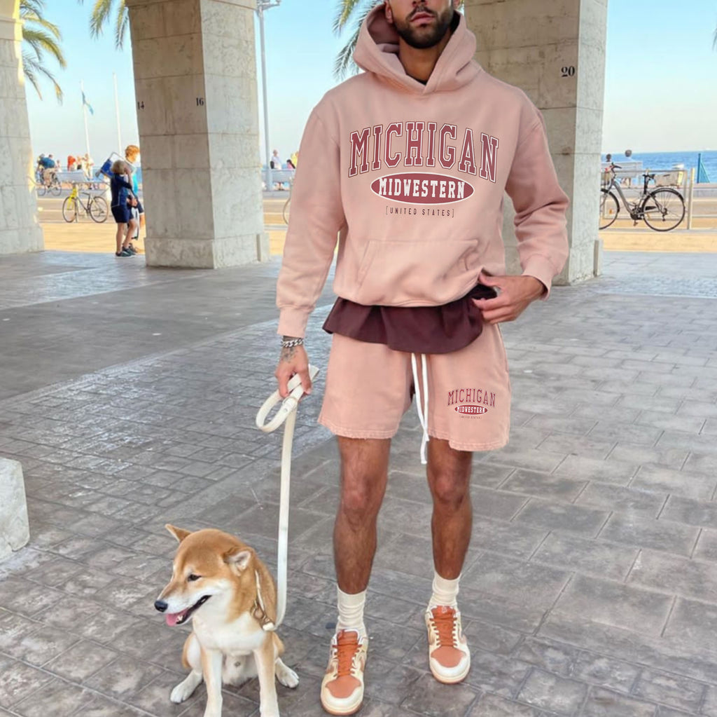 retro men's michigan short sweatpants