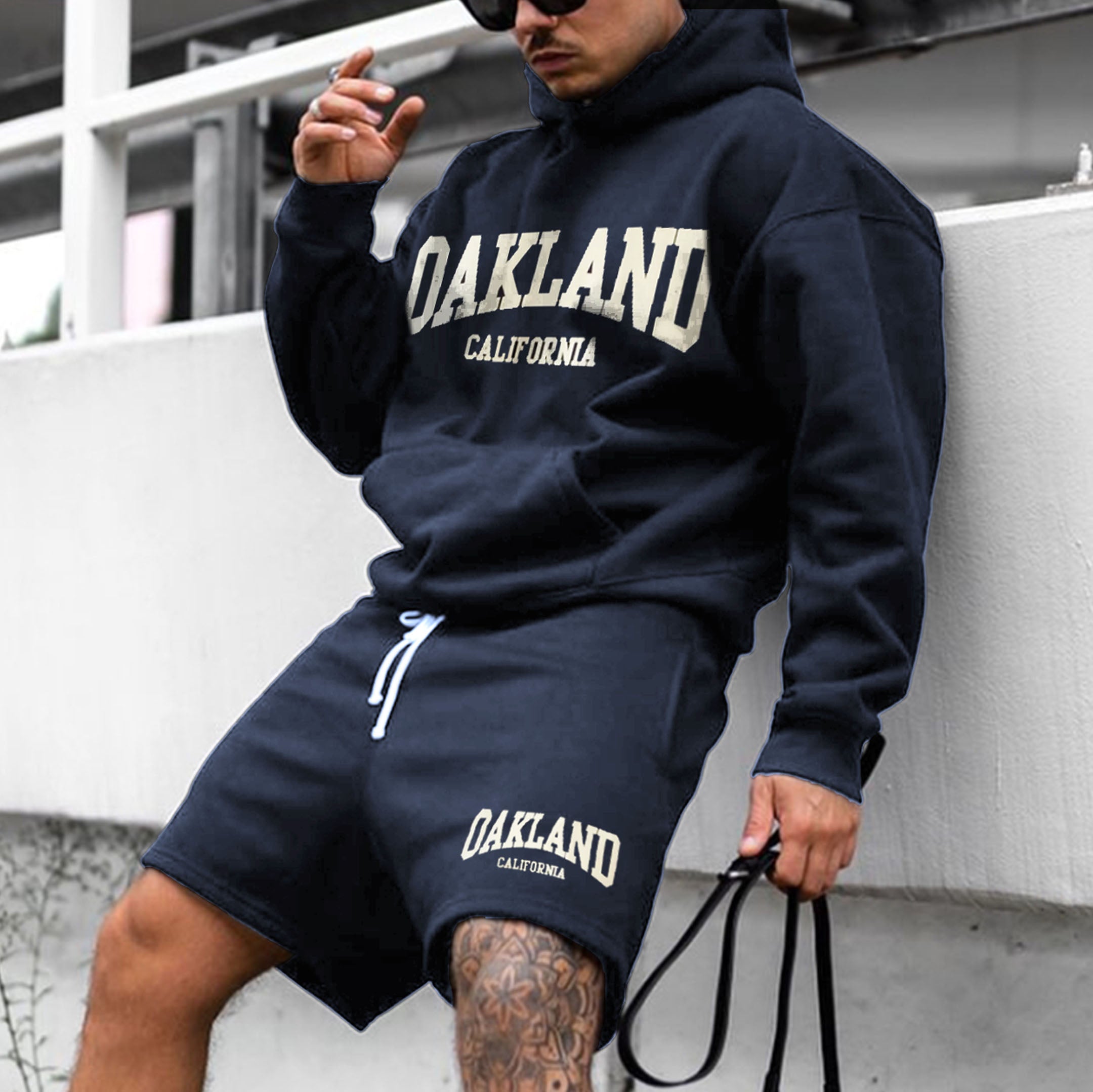 retro men's oakland short sweatpants
