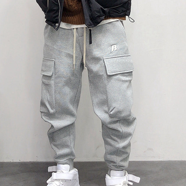 trendy all-match big pocket loose-fitting sports sweatpants