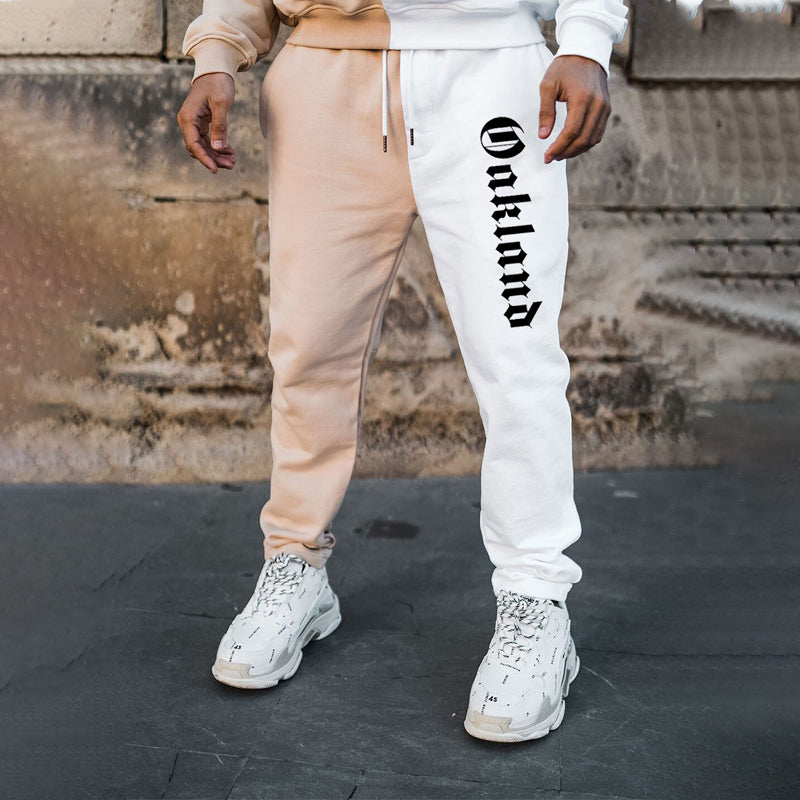 oakland print color block sweatpants