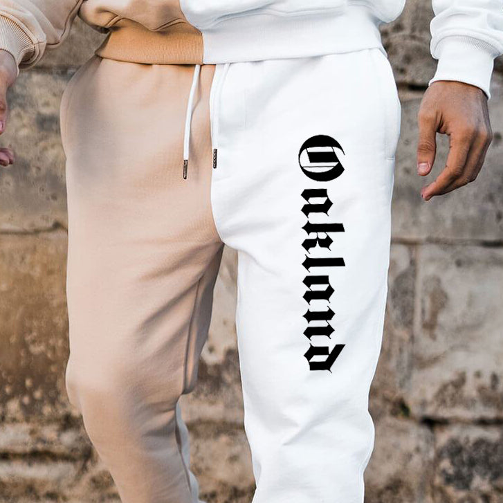 oakland print color block sweatpants