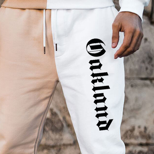 oakland print color block sweatpants