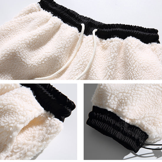 men lambswool pants with large side pocket